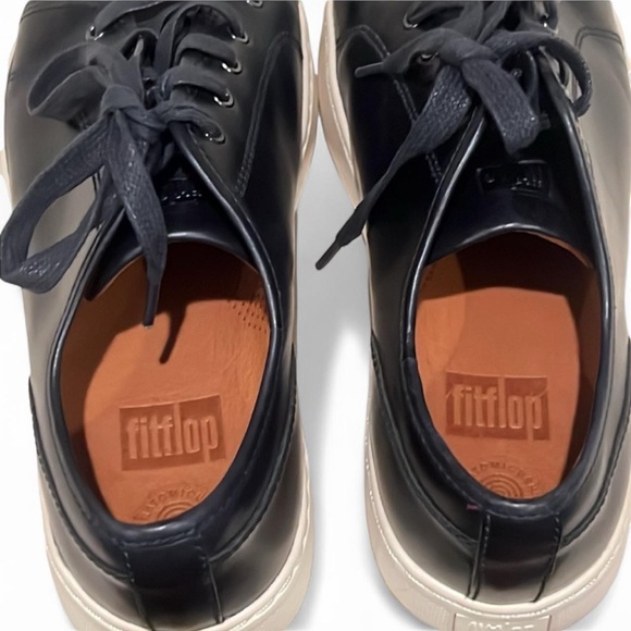 FitFlop Christophe Leather Sneakers Black 8 - Picture 6 of 8